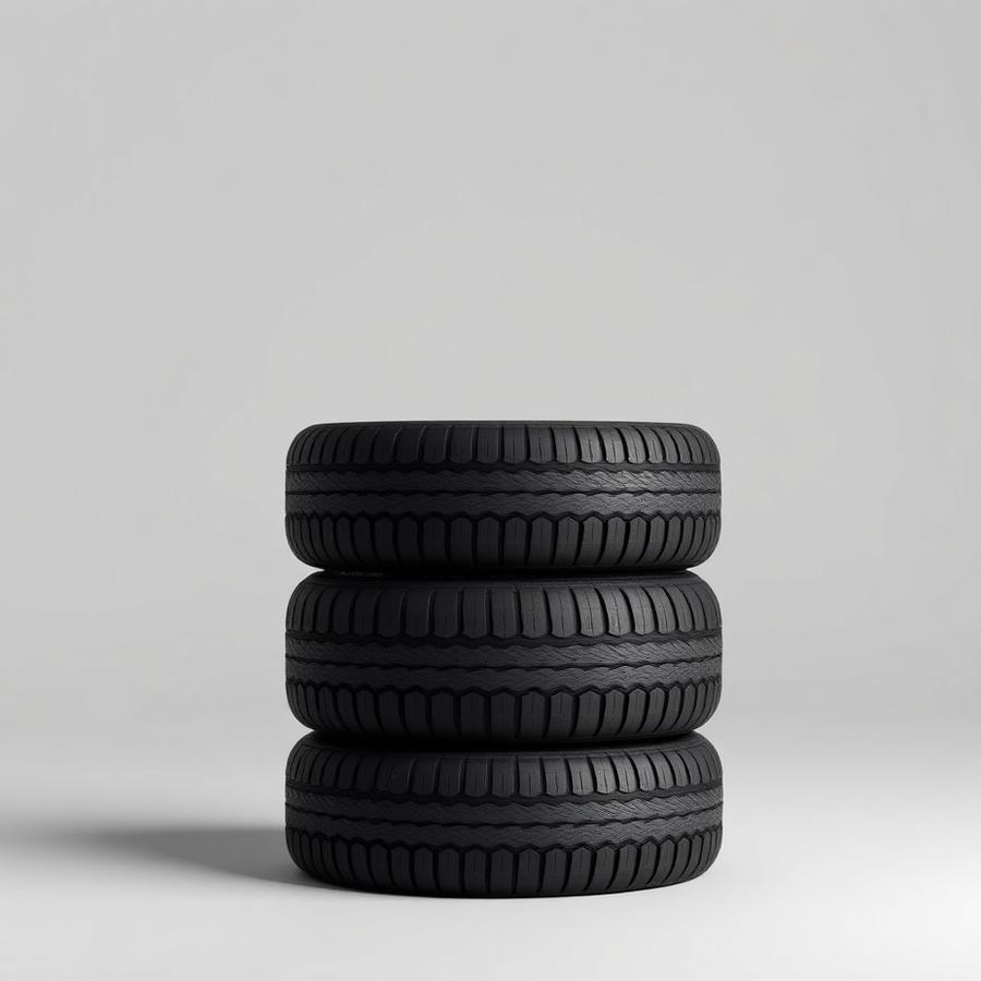 Pneus automobiles neufs empilés